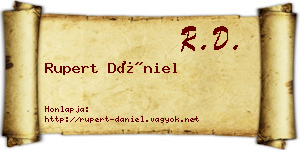 Rupert Dániel névjegykártya